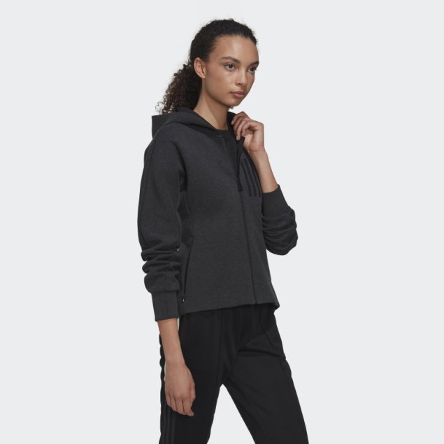 Sudadera Con Capucha Y Cremallera Completa Adidas Mission Victory Slim Fit Negro Melange