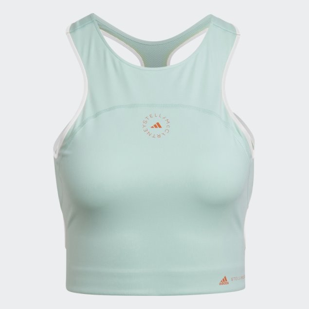 Top Verde Congelado Adidas By Stella Mccartney Truepace Running Crop Top Caliente