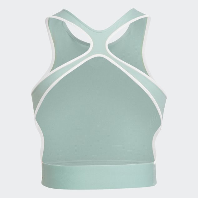 Top Verde Congelado Adidas By Stella Mccartney Truepace Running Crop Top Caliente