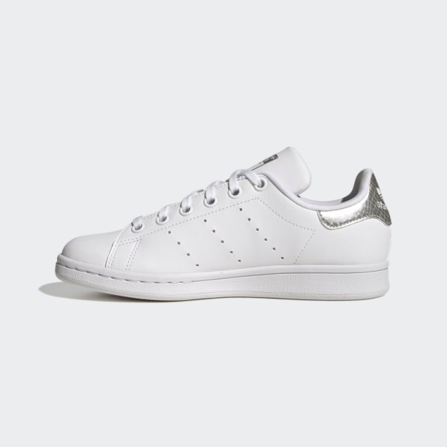 Elegantes Zapatos Adidas Stan Smith Plateados
