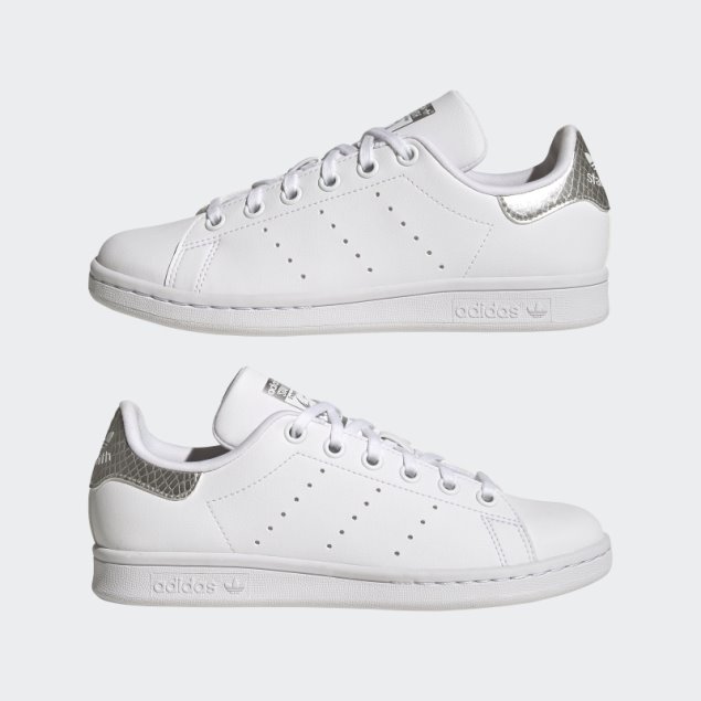 Elegantes Zapatos Adidas Stan Smith Plateados