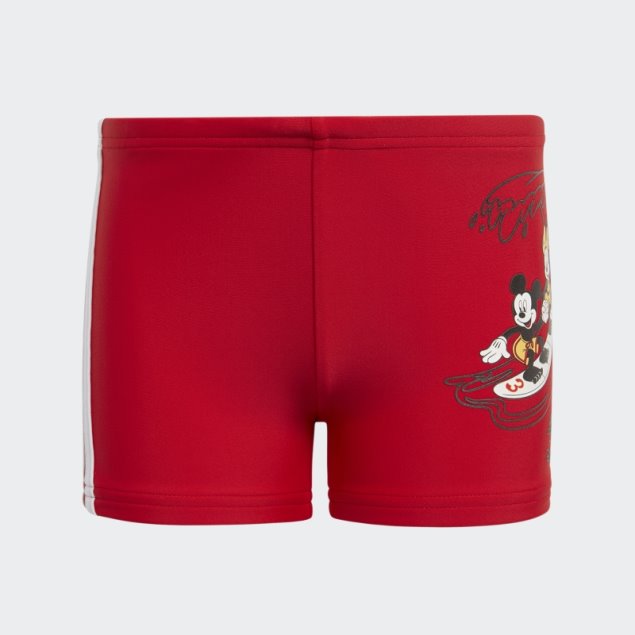 Calzoncillos De Natación Con Estampado De Surf De Mickey Mouse De Adidas X Disney Escarlata Caliente