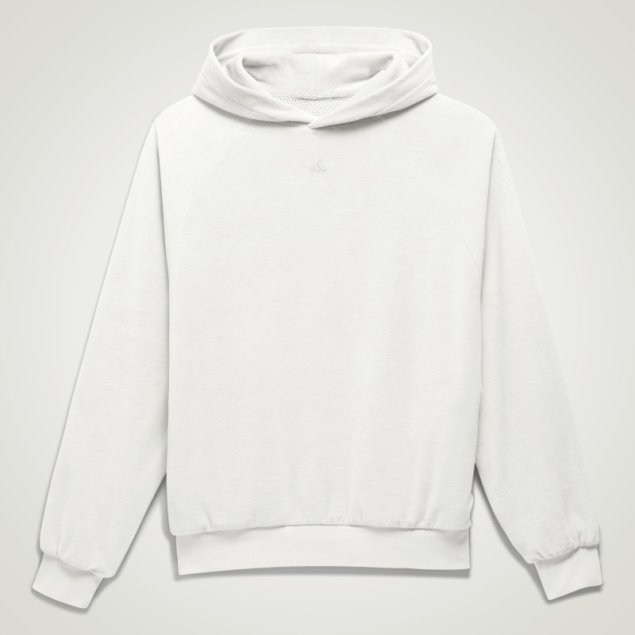Blanco Adidas Baloncesto Terciopelo Sudadera Con Capucha De Moda