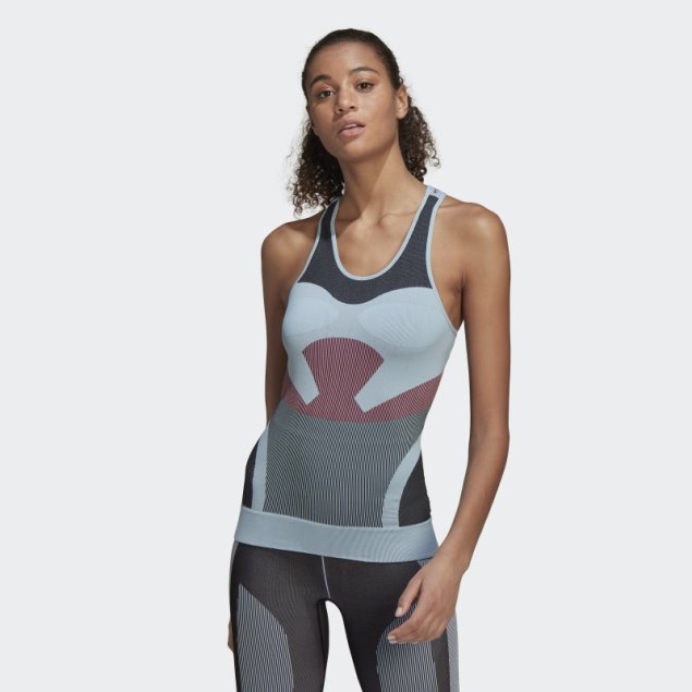 Camiseta Sin Mangas De Punto De Yoga Truestrength De Adidas By Stella Mccartney Azul ártico
