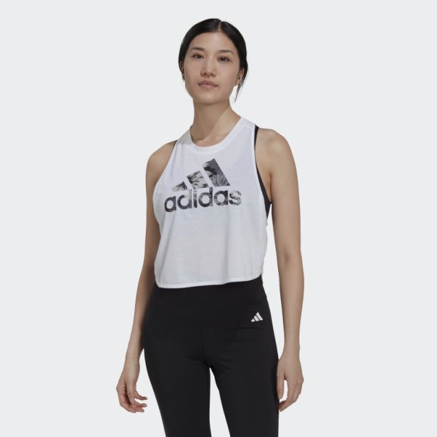 Camiseta Sin Mangas Floral Blanca Adidas Aeroready Made For Training
