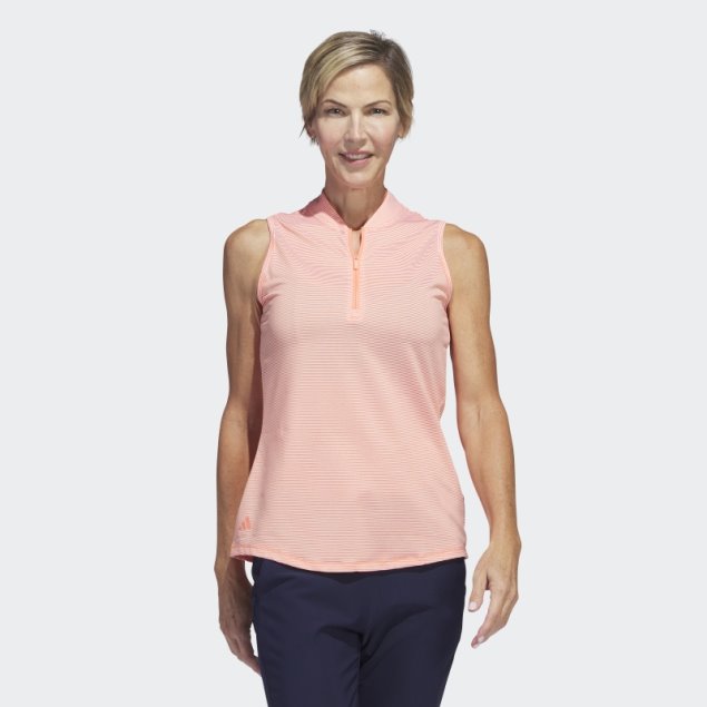 Polo De Golf Sin Mangas Ottoman Bicolor Coral Adidas