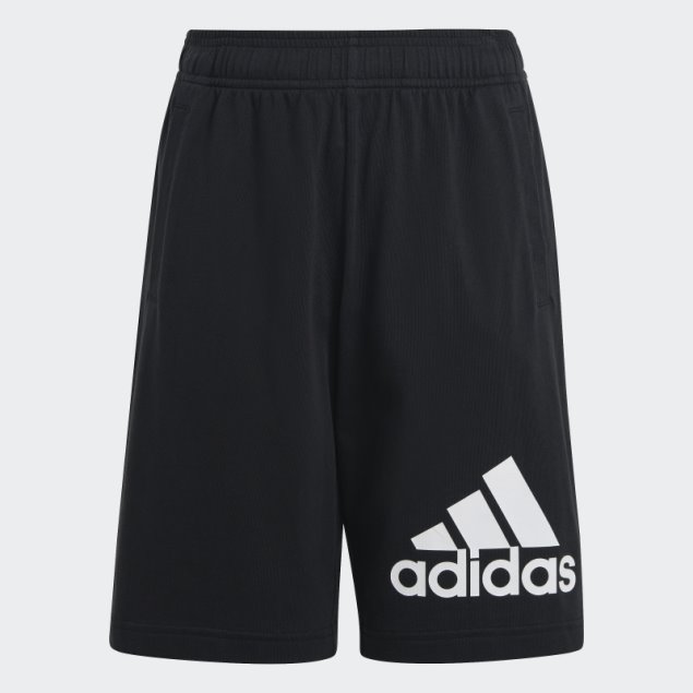 Pantalones Cortos Negros Adidas Essentials De Algodón Con Logo Grande