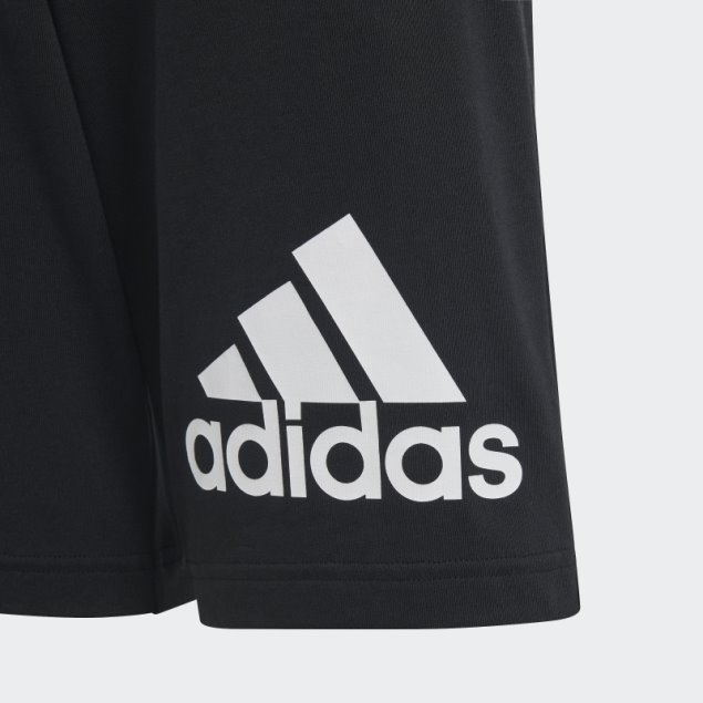 Pantalones Cortos Negros Adidas Essentials De Algodón Con Logo Grande