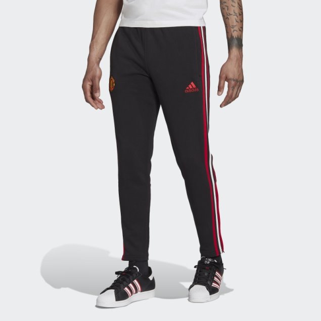 Pantalón De Chándal Negro Con 3 Rayas Adidas Manchester United Dna