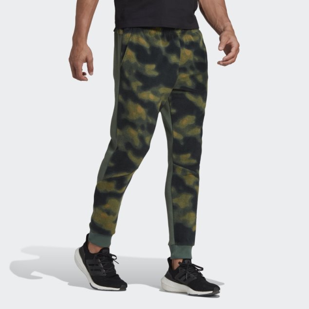 Adidas Orbit Pantalones Verdes De Forro Polar Con Estampado Natural