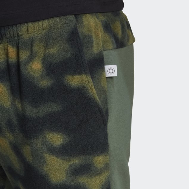 Adidas Orbit Pantalones Verdes De Forro Polar Con Estampado Natural
