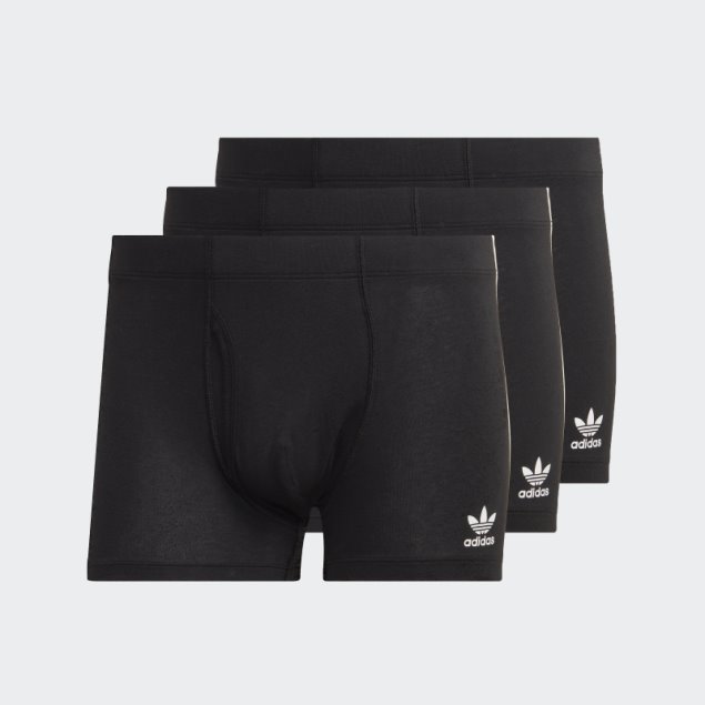 Calzoncillos De Algodón Negro Con 3 Rayas Comfort Flex De Adidas