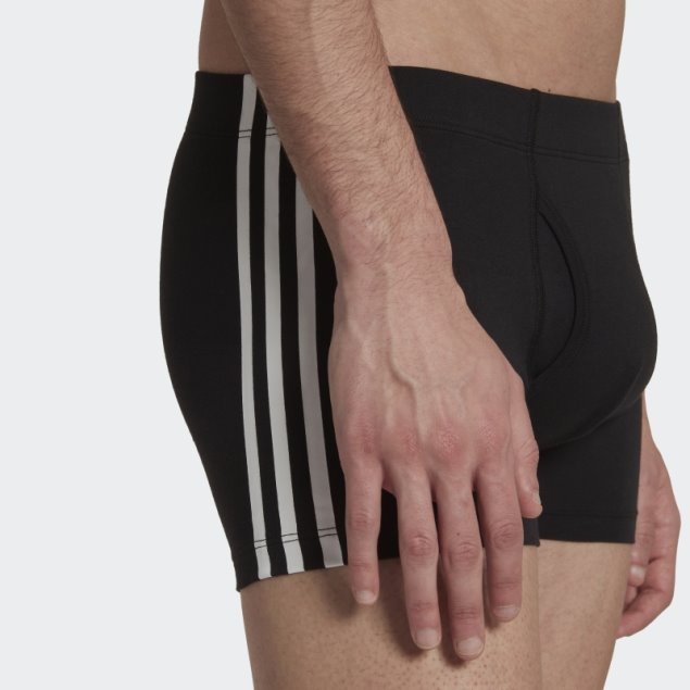 Calzoncillos De Algodón Negro Con 3 Rayas Comfort Flex De Adidas