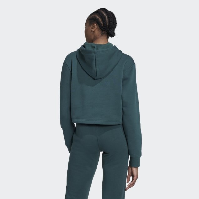 Sudadera Verde Mineral Adicolor Essentials Crop Fleece Adidas