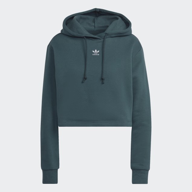 Sudadera Verde Mineral Adicolor Essentials Crop Fleece Adidas