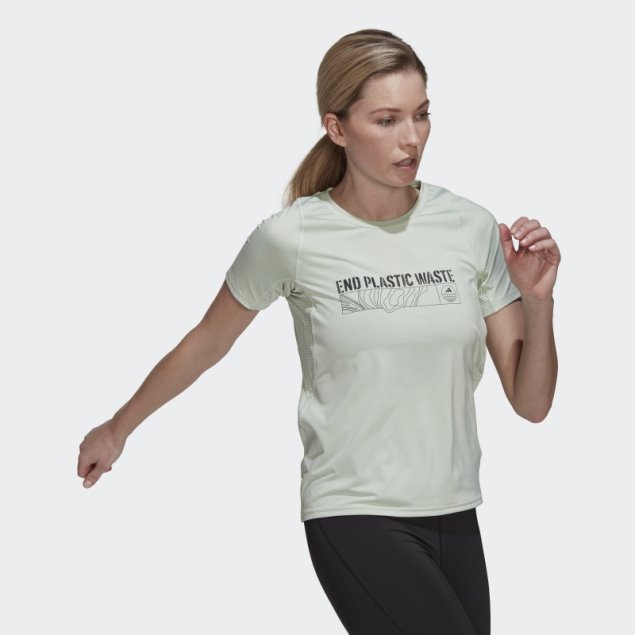 Camiseta Verde Parley Run Fast Running Adidas