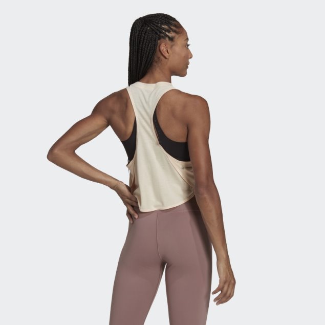 Aeroready Made For Training Camiseta Floral Sin Mangas Adidas Ecru Tint