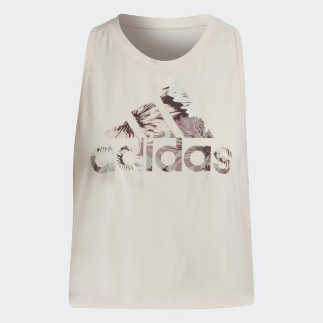 Aeroready Made For Training Camiseta Floral Sin Mangas Adidas Ecru Tint