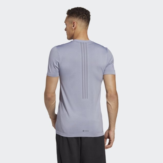 Adidas Aeroknit Yoga Base Camiseta De Entrenamiento Sin Costuras Violeta Plateado