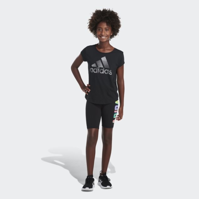 Shorts De Ciclista Negros Con Gráfico Adidas