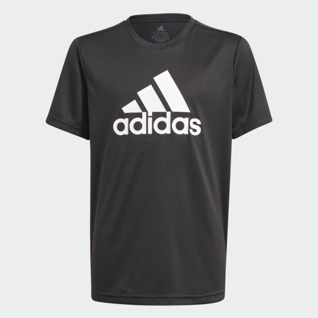 Camiseta Negra Aeroready Diseñada Para Moverse Con El Logo Grande De Adidas