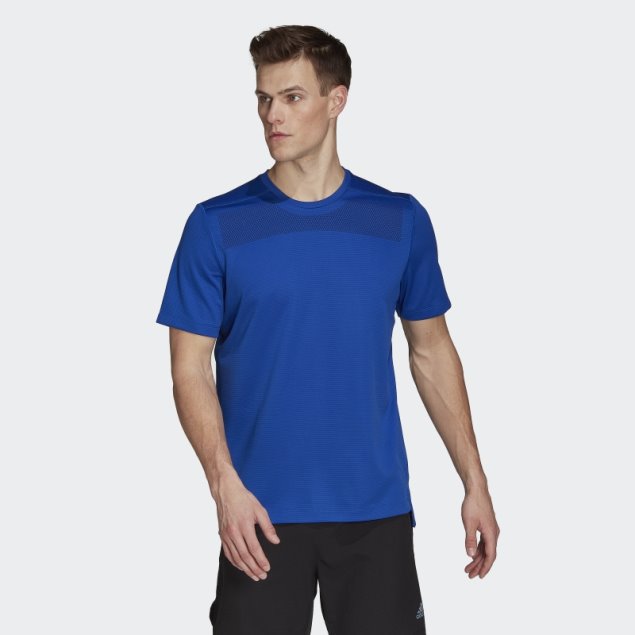 Camiseta Con Estampado De Impacto En La Parte Delantera De Entrenamiento Azul Real De Adidas