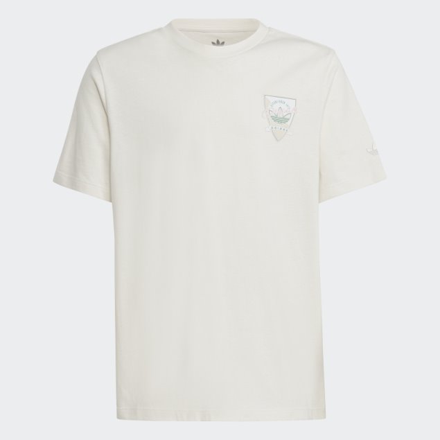 Camiseta Blanca Con Estampado Gráfico Adidas