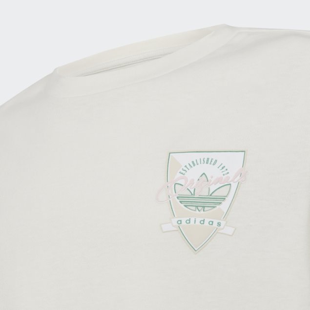 Camiseta Blanca Con Estampado Gráfico Adidas