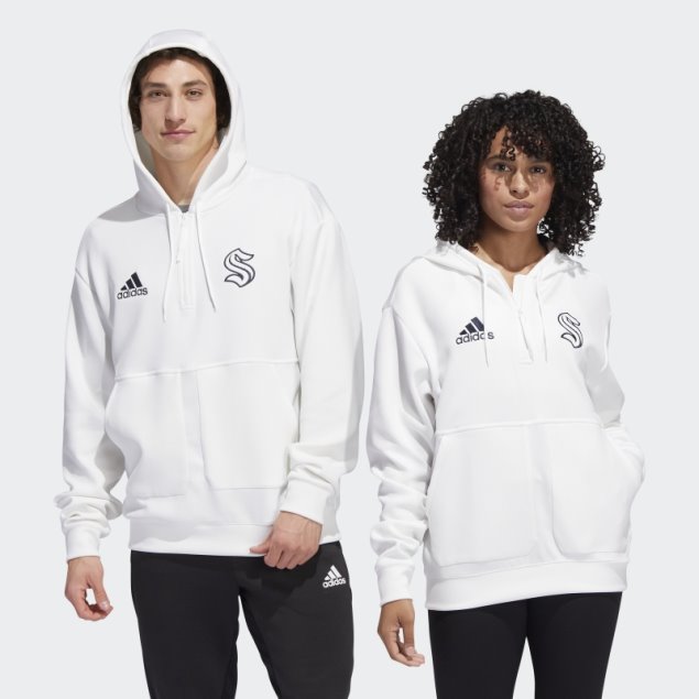 Kraken 22 Nhl No-dye 1/4 Zip Sudadera Con Capucha (género Neutral) Adidas No Teñido