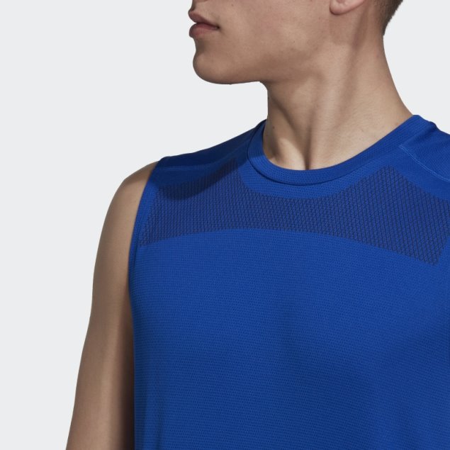 Camiseta Sin Mangas Adidas Training Front Rack Impact Azul Real