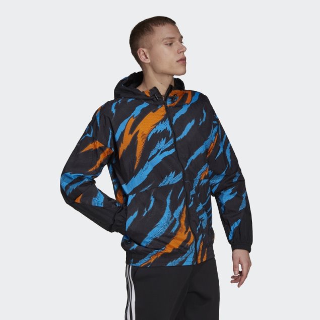 Negro Adidas Trvl Tiger Camo Cortavientos