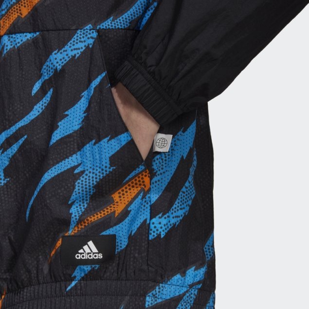 Negro Adidas Trvl Tiger Camo Cortavientos