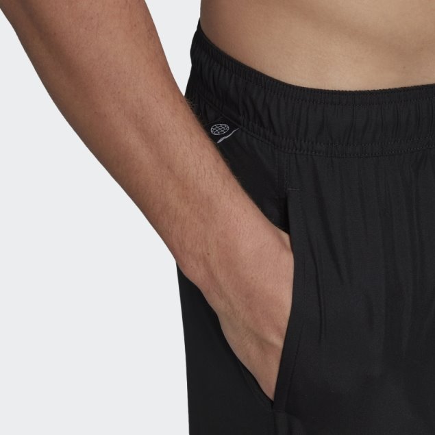 Shorts De Baño Negros De Largo Clásico Con 3 Rayas Adidas