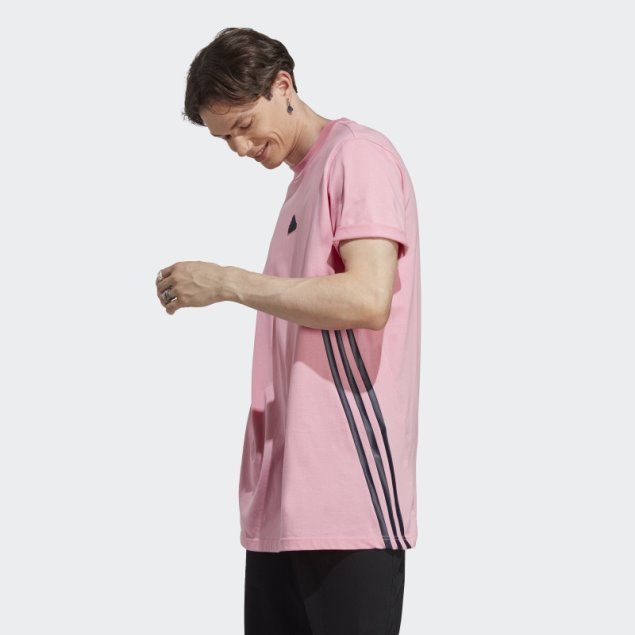 Elegante Camiseta Rosa De 3 Rayas Con íconos Del Futuro Adidas