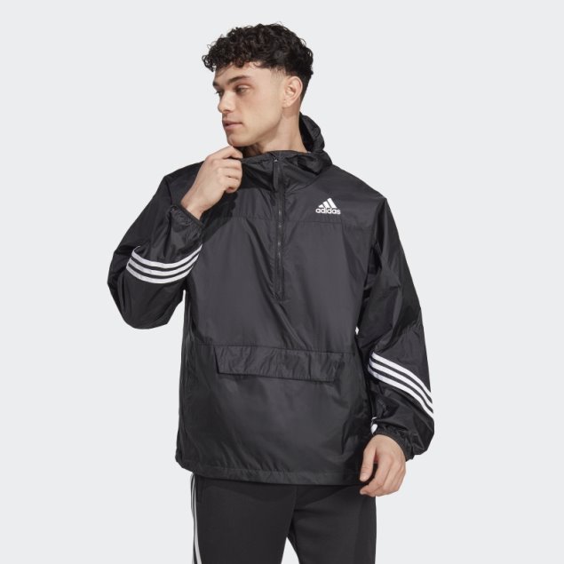 Anorak Negro Con Capucha Adidas Wind.rdy