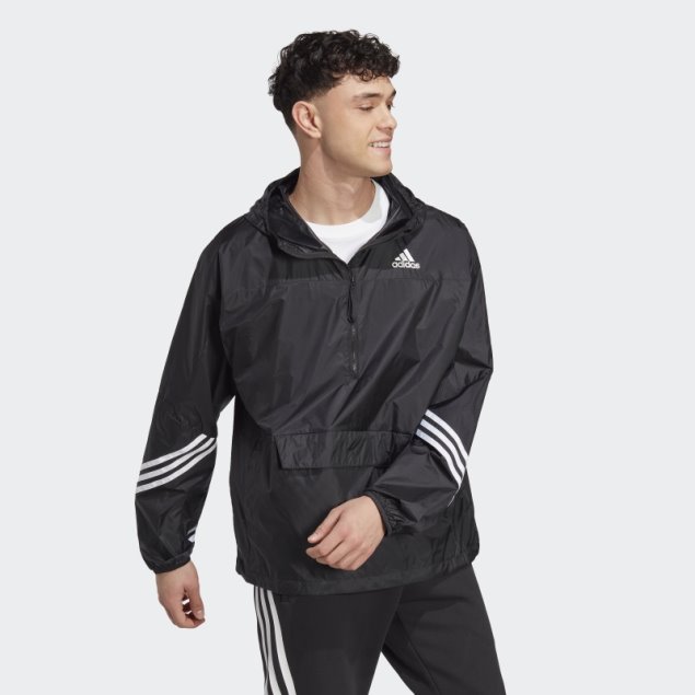 Anorak Negro Con Capucha Adidas Wind.rdy