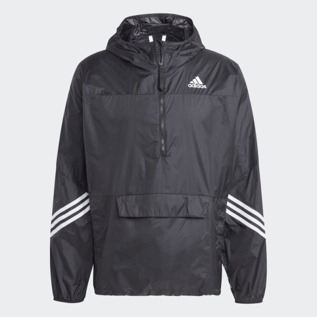 Anorak Negro Con Capucha Adidas Wind.rdy