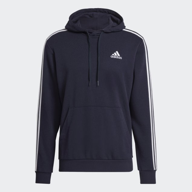 Sudadera Con Capucha Adidas Essentials French Terry 3 Rayas Tinta