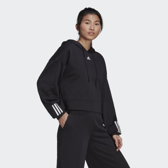 Sudadera Con Capucha Hyperglam French Terry Adidas Negra