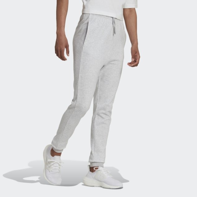 Pantalones De Tiro Alto Gris Jaspeado Studio Lounge De Adidas