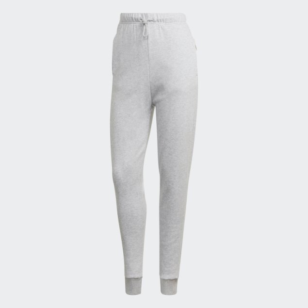 Pantalones De Tiro Alto Gris Jaspeado Studio Lounge De Adidas