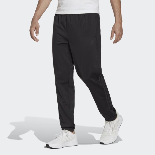 Adidas Pantalones De Chándal De Calentamiento Tapered Con 3 Rayas En Negro
