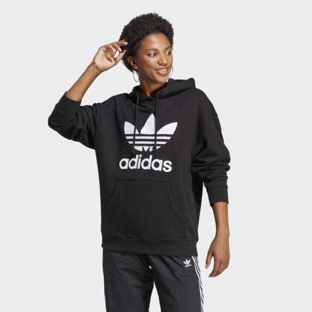 Sudadera Con Capucha Trefoil Adidas Negra