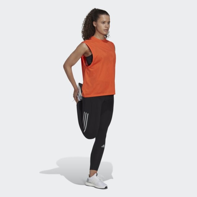 Playera Sin Mangas Naranja Adidas Hecha Para Ser Rehecha