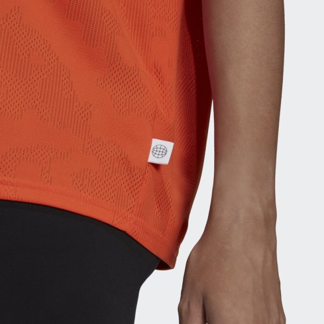 Playera Sin Mangas Naranja Adidas Hecha Para Ser Rehecha