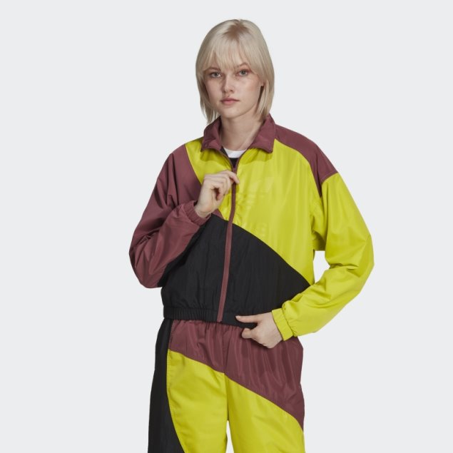 Adidas Chaqueta De Chándal Negra Adicolor Con Bloques De Color