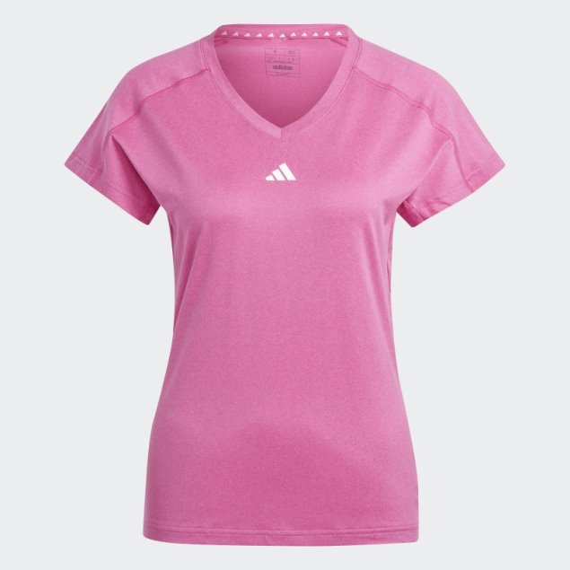 Adidas Aeroready Train Essentials Minimal Branding Camiseta Con Cuello En V Fucsia