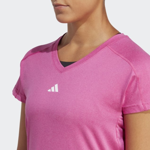 Adidas Aeroready Train Essentials Minimal Branding Camiseta Con Cuello En V Fucsia