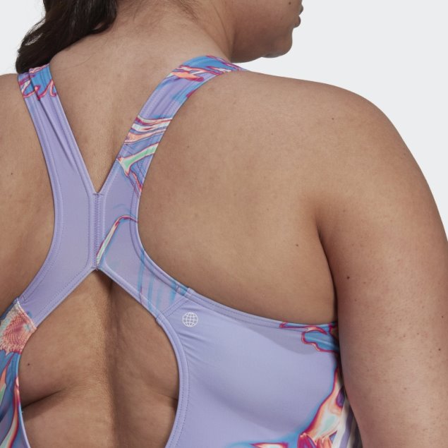 Bañador Violeta Claro Adidas Positivisea 3-stripes Graphic (talla Grande)