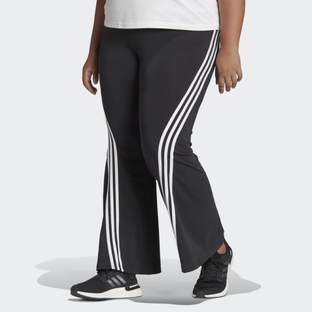 Negro Adidas Sportswear Future Icons Pantalones Acampanados De 3 Rayas (talla Grande) Caliente